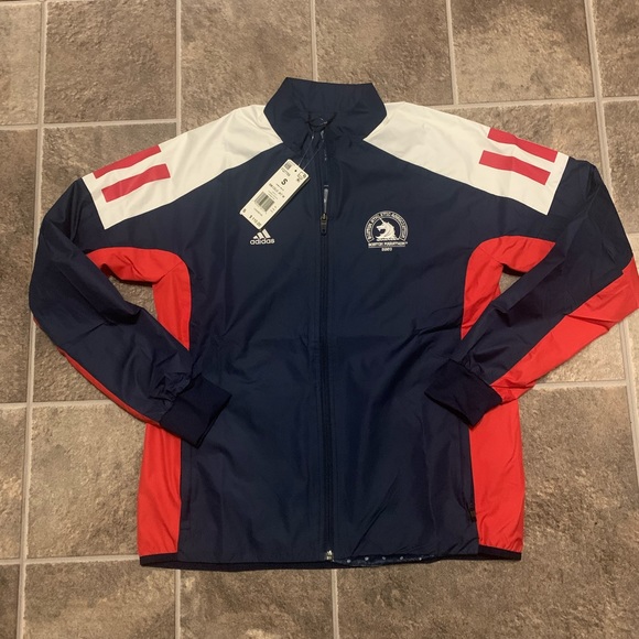 Adidas Running Boston Marathon 2020 Windbreaker Full Zip Jacket NWT FQ7759 - Picture 1 of 8